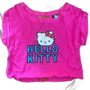 Vintage 2011 Sanrio Hello Kitty Pink Crop Top SZ M